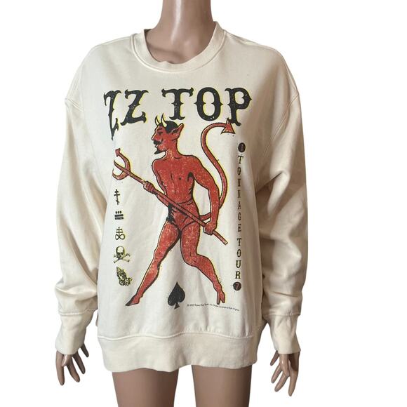 vinyl icons Other - ZZ Top Sweatshirt Reverse Weave Mens S Tonnage Tour Devil Vinyl Icons rock